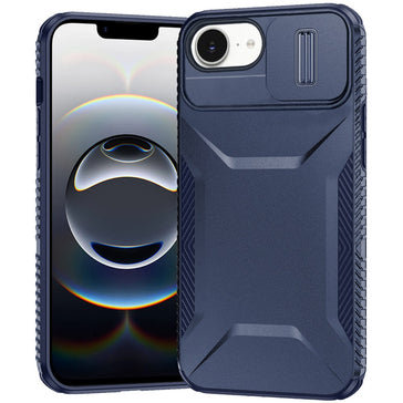 Premium Ultimate U Design Hybrid Case With Camera Window Covering For iPhone 16E / SE4 (2025)/ 17e - Dark Blue