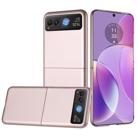 HR Premium Flip Snap On Premium Matte Finish Case Cover For Motorola Razr 2024/2025/2026 - Rose Gold