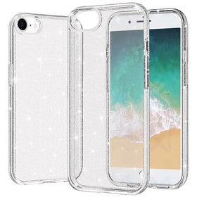 Premium Glitter Ultra Thick 3mm Transparent Hybrid Case For iPhone 16E / SE4 / 17e - Clear