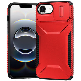 Premium Ultimate U Design Hybrid Case With Camera Window Covering For iPhone 16E / SE4 (2025)/ 17e - Red