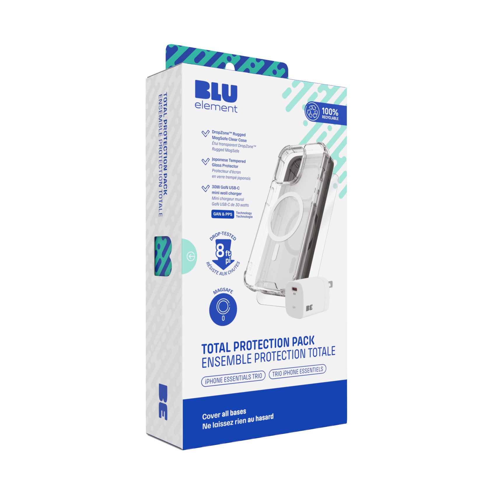 Blu Element Total Protection Magsafe Bundle For iPhone 16E/14/13 - Clear