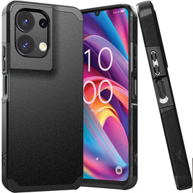 HR PREMIUM TOUGH STRONG HYBRID (MAGNET MOUNT FRIENDLY) CASE COVER FOR TCL K32 / K33 5G - BLACK