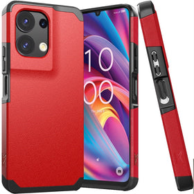 HR PREMIUM TOUGH STRONG HYBRID (MAGNET MOUNT FRIENDLY) CASE COVER FOR TCL K32 / K33 5G - RED