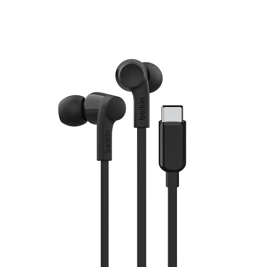 Belkin Usb-C Wired Earbuds W/ Adjustable Volume Limiter - Black