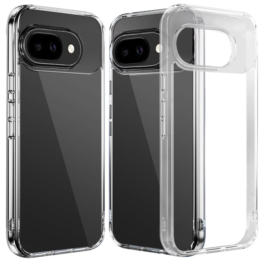 HR PREMIUM PURE CRYSTAL TRANSPARENT THICK 2.0MM SHOCKPROOF CHROMED BUTTONS CASE COVER FOR GOOGLE PIXEL 10A - CLEAR