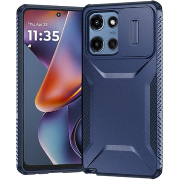 HR Premium Ultimate U Design Hybrid Case With Camera Window Covering For Motorola Moto G 5G 2025/2026 - Dark Blue