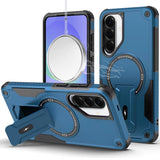 HR Premium Sturdy Bracket Kickstand Magnetic Hybrid Case For Samsung Galaxy A37 / A36 - Blue