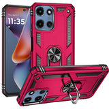 HR Premium Ring Magnetic Kickstand Hybrid Case Cover For Motorola Moto G 5G 2025/2026 - Hot Pink