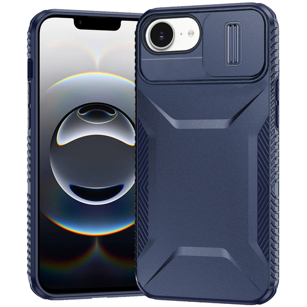 Premium Ultimate U Design Hybrid Case With Camera Window Covering For iPhone 16E / SE4 (2025)/ 17e - Dark Blue