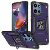 HR Premium Robust Magnetic Kickstand Hybrid Case Cover For Motorola Moto G 5G 2025/2026 - Dark Purple