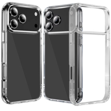 HR Premium Pure Crystal Transparent Thick 2.0Mm Shockproof Chromed Buttons Case Cover For Iphone 18 Pro Max - Clear