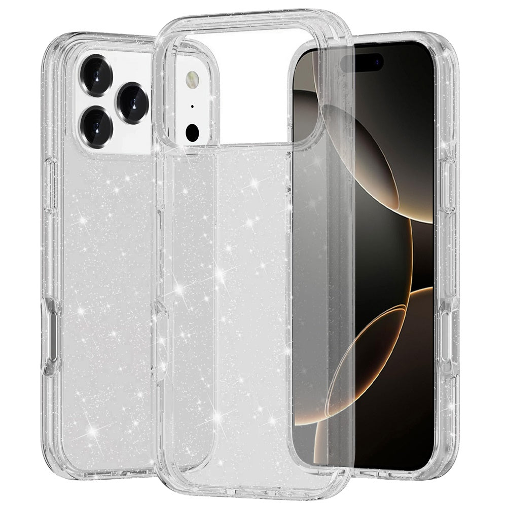 Premium Glitter Ultra Thick 3mm Transparent Hybrid Case Cover For iPhone 17 Pro - Clear