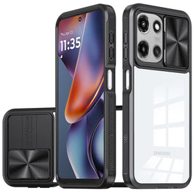 HR Premium Fusion Transparent Clear Hybrid Case Cover For Motorola Moto G 5G 2025/2026 - Black