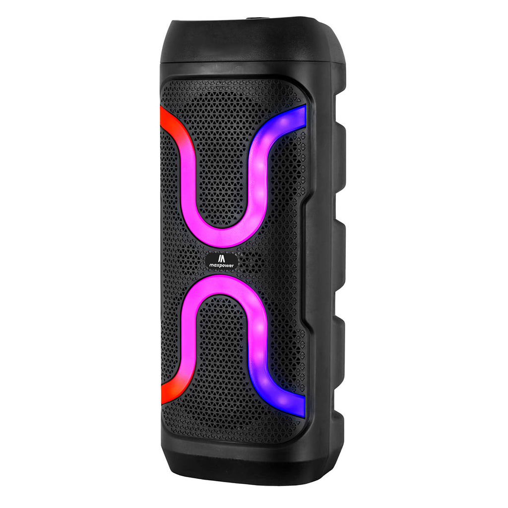 Max Power MPD12X8 8" X 2 Woofers Karaoke Bluetooth Speakers W/ Different LED Light Modes & Mic
