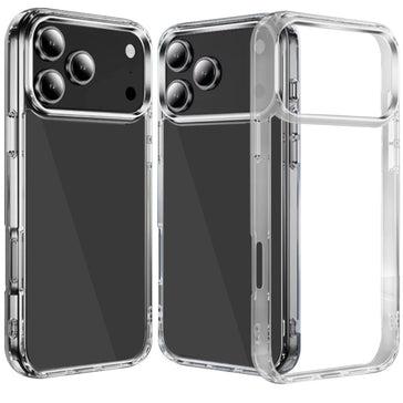 HR Premium Pure Crystal Transparent Thick 2.0Mm Shockproof Chromed Buttons Case Cover For Iphone 18 Pro - Clear