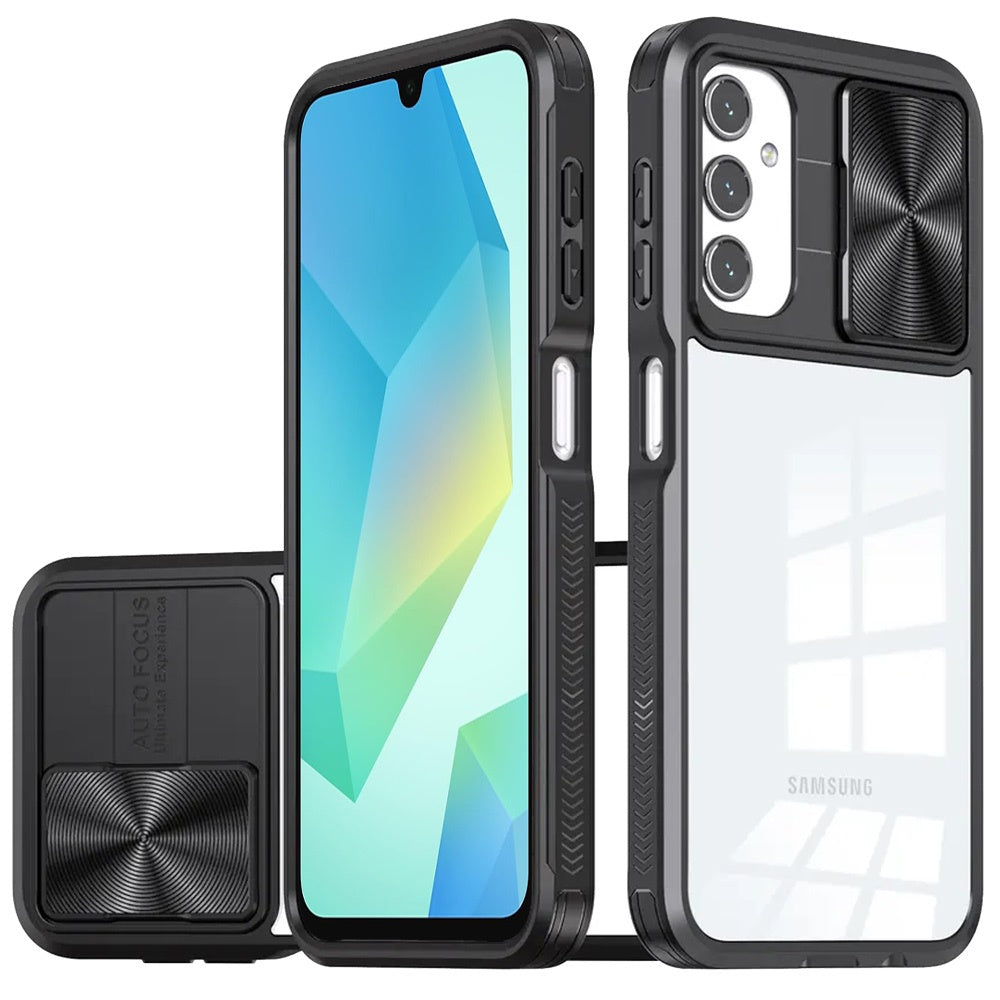 Premium Fusion Transparent Clear Hybrid Case Cover For Samsung A16 5G - Black