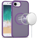 Premium [Magnetic Circle] Smooth Safe Matte Feel Hybrid Case For iPhone 16E / SE4 / 17e - Dark Purple