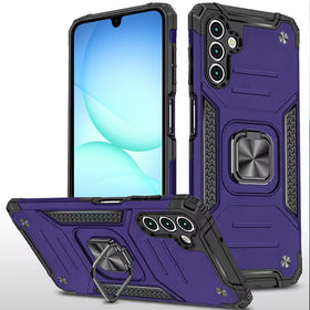 HR Premium Robust Magnetic Kickstand Hybrid Case Cover For Samsung A17 5G - Dark Purple