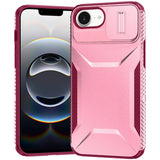 Premium Ultimate U Design Hybrid Case With Camera Window Covering for iPhone 16E (E Edition) / SE4 (2025)/ 17e/ 17e - Pink+Burgundy