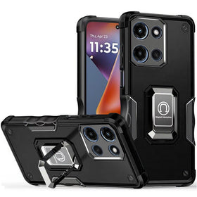 HR Premium Optimum Magnetic Ring Stand Hybrid Case Cover For Motorola Moto G 5G 2025/2026 - Black