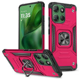 HR Premium Robust Magnetic Kickstand Hybrid Case Cover For Motorola Moto G 5G 2025/2026 - Hot Pink