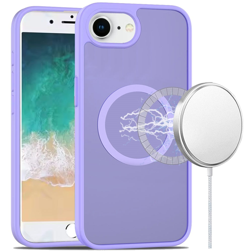 Premium [Magnetic Circle] Smooth Safe Matte Feel Hybrid Case For iPhone 16E / SE4 / 17e - Light Purple