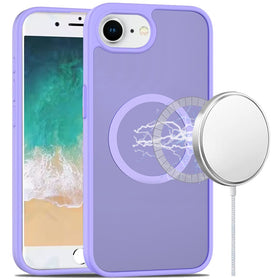 Premium [Magnetic Circle] Smooth Safe Matte Feel Hybrid Case For iPhone 16E / SE4 / 17e - Light Purple