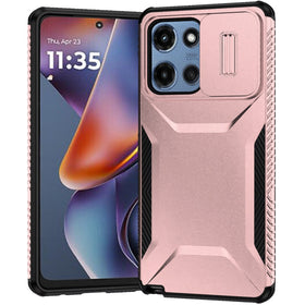 HR Premium Ultimate U Design Hybrid Case With Camera Window Covering For Motorola Moto G 5G 2025/2026 - Rose Gold
