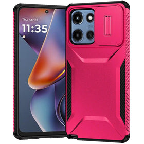 HR Premium Ultimate U Design Hybrid Case With Camera Window Covering For Motorola Moto G 5G 2025/2026 - Hot Pink