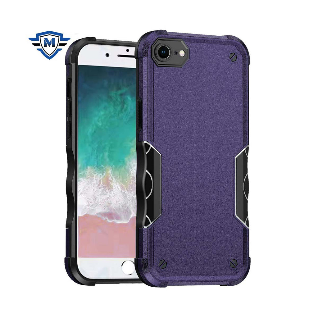 Metkase Exquisite Tough Shockproof Hybrid Case Cover For iPhone 16E / SE4 / 17e - Dark Purple