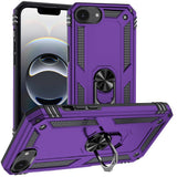 Premium Ring Magnetic Kickstand Hybrid Case Cover For iPhone 16E / SE4/ 17e Ring - Dark Purple