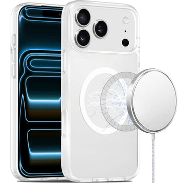 HR Premium [Magnetic Circle] Smooth Safe Matte Feel Hybrid Case For Iphone 18 Pro Max - Clear