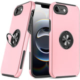 Premium Chief Oil Painted Magnetic Ring Stand Hybrid Case For iPhone 16E/SE4 (2025)/ 17e - Pink