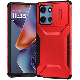 HR Premium Ultimate U Design Hybrid Case With Camera Window Covering For Motorola Moto G 5G 2025/2026 - Red