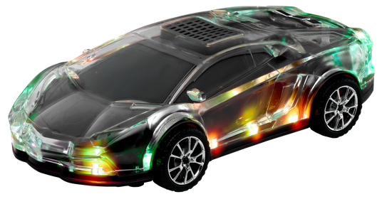 Max Power Lamborghini Style LED Light Up Portable Car Bluetooth Speaker - Black