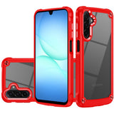 Premium Ultimate Casex Transparent Hybrid Case With Metal Buttons And Camera Edges For Samsung A17 5G - Red