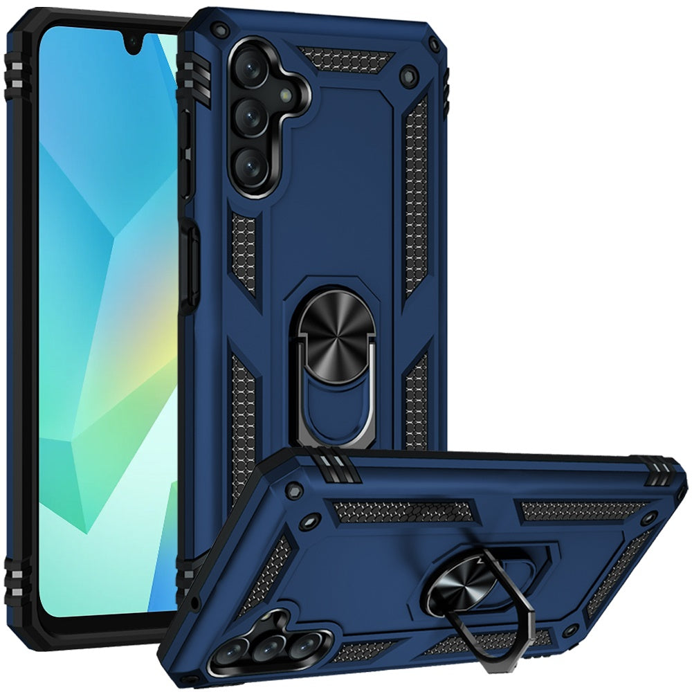 Premium Ring Magnetic Kickstand Hybrid Case For Samsung A16 5G - Blue