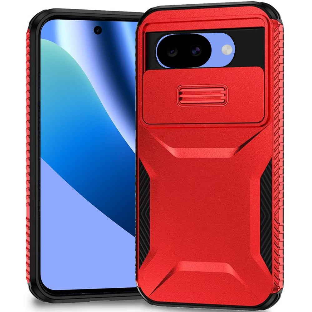 HR Premium Ultimate U Design Hybrid Case W/ Camera Window Covering For Google Pixel 10A - Red