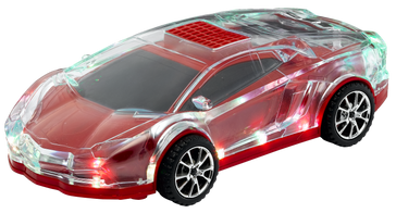 Max Power Lamborghini Style LED Light Up Portable Car Bluetooth Speaker - Red