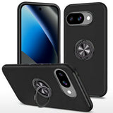 HR Premium Chief Oil Painted Magnetic Ring Stand Hybrid Case Cover For Google Pixel 10A - Black