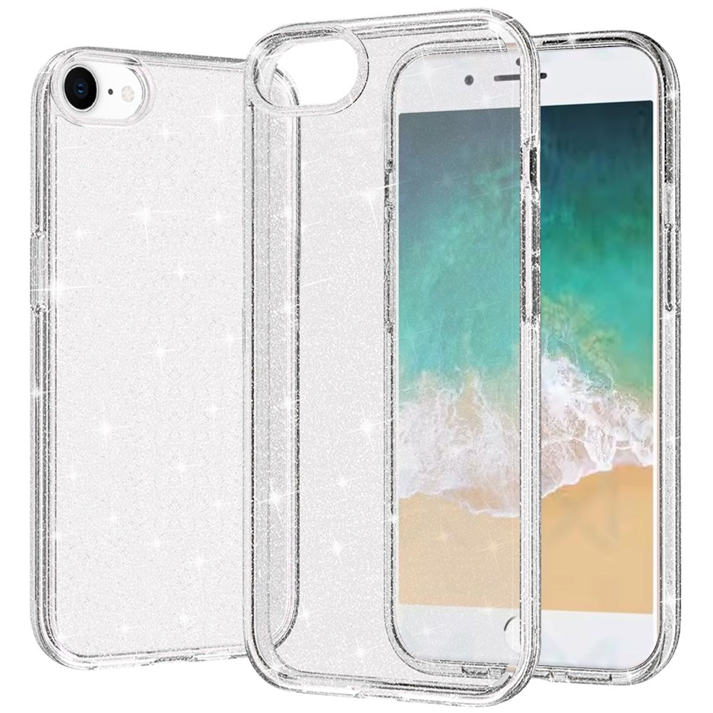 Premium Glitter Ultra Thick 3mm Transparent Hybrid Case For iPhone 16E / SE4 / 17e - Clear