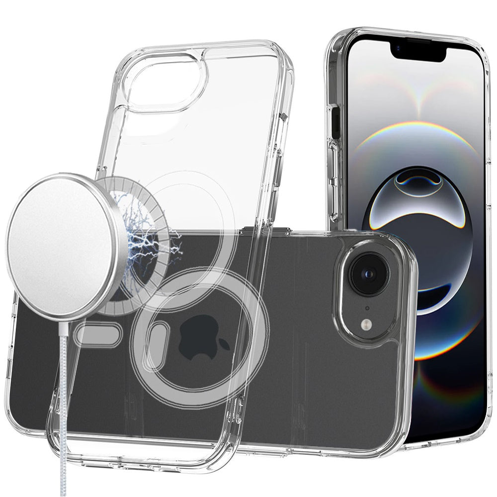 Premium Thick Transparent [Magnetic Circle] Shockproof Hybrid Case For iPhone 16E / Se4 / 17e - Clear
