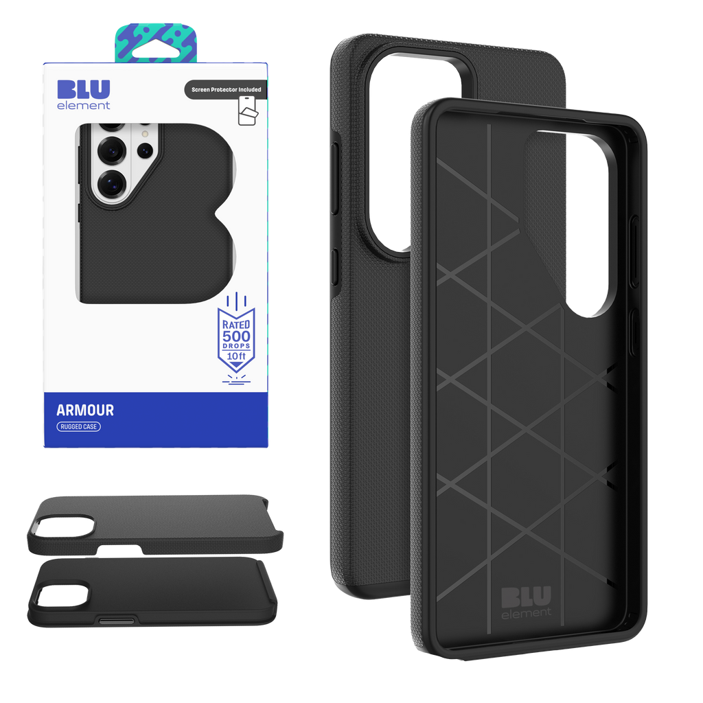 Blu Element Armour Rugged Case With Screen Protector For Samsung Galaxy S26 Ultra - Black