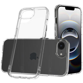 Premium Pure Crystal Transparent Thick 2.0Mm Shockproof Chromed Buttons Case Cover For iPhone 16E / Se4 / 17E - Clear