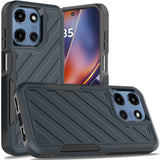 HR Premium Noble Lined Shockproof Dual Layer Hybrid Case For Motorola Moto G 5G 2025/2026 - Blue/Black