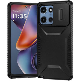 HR Premium Ultimate U Design Hybrid Case With Camera Window Covering For Motorola Moto G 5G 2025/2026 - Black