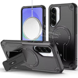 HR Premium Sturdy Bracket Kickstand Magnetic Hybrid Case For Samsung Galaxy A37 / A36 - Black