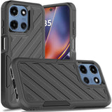 HR Premium Noble Lined Shockproof Dual Layer Hybrid Case For Motorola Moto G 5G 2025/2026 - Black/Black