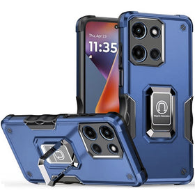 HR Premium Optimum Magnetic Ring Stand Hybrid Case Cover For Motorola Moto G 5G 2025/2026 - Blue