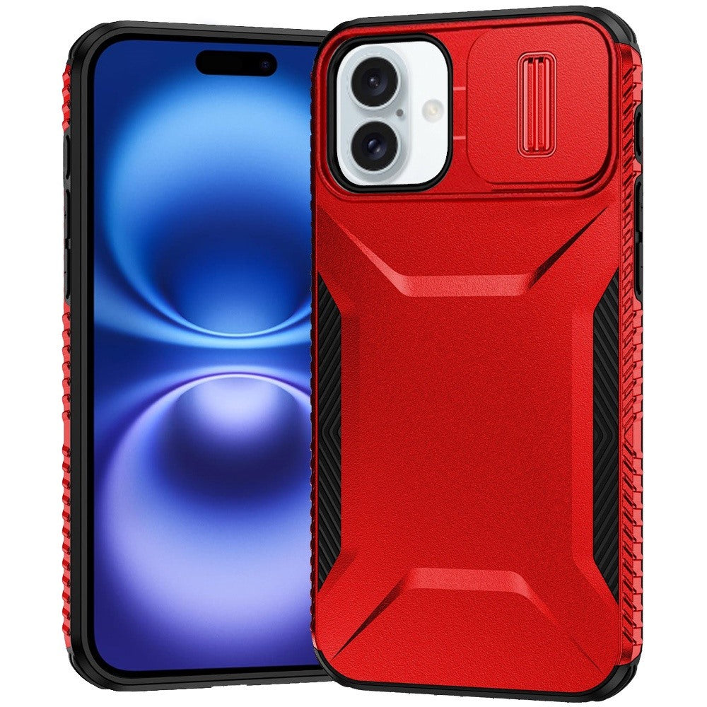 Premium Ultimate U Design Hybrid Case With Camera Window Covering For iPhone 17 - Red
